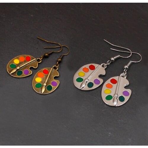 2 Colours Palette Earrings Artist Earrings Wonderful Artist Palette Earrings women Handmade Gift