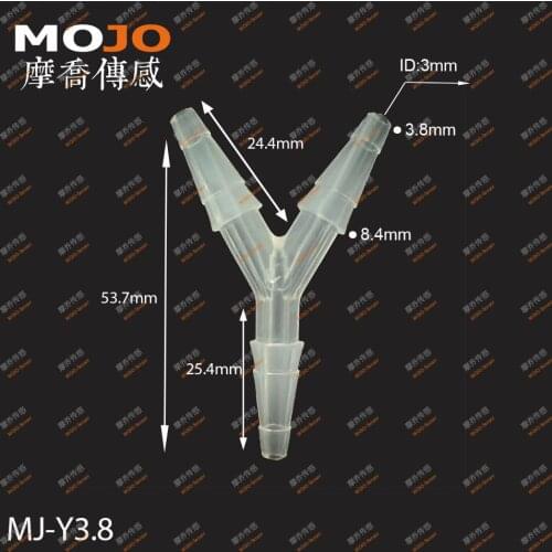 2020 PP hose connector MJ-Y3.8(1000pcs) PP Three way connectors 3.8mm Y type pipe joint