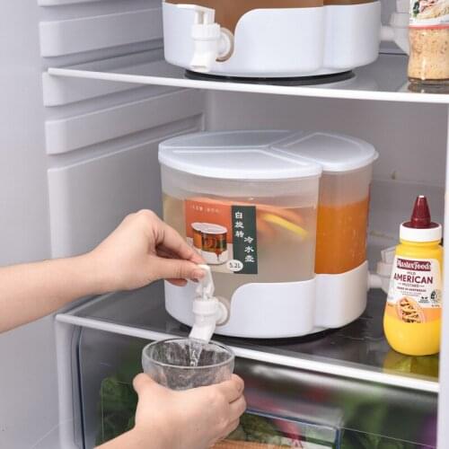 5200ml Can Rotate With Faucet Fruit Teapot Cool Water Bucket Kitchen Drinkware Kettle Pot Cold Water Jug Cold Kettle Household