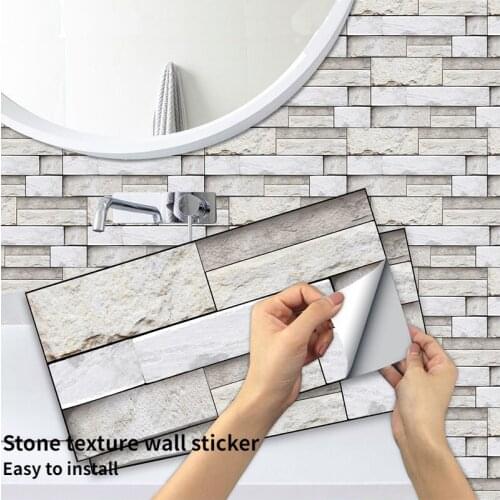 6PCS PVC Wall Stickers Peel And Stick Wallpaper Removable Decor Sticker Stone Wall Decals Home Decor Self-adhesive Wallpaper