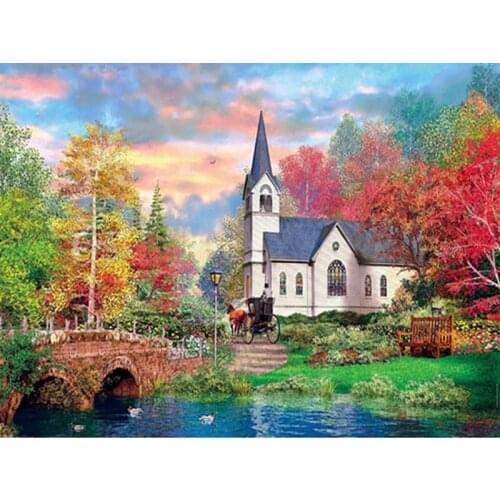 MHD 5d diy diamond painting cross stitch Suburban villa picture mosaic diamond embroidery hobbies crafts needlework diamond art