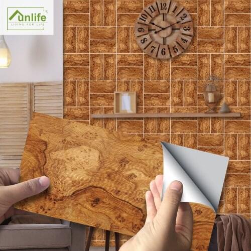 American Thicken 20X10cm Wood Grain PVC Tile Sticker Waterproof DIY Wall Stickers for Bathroom Kitchen Ground Paster Decor