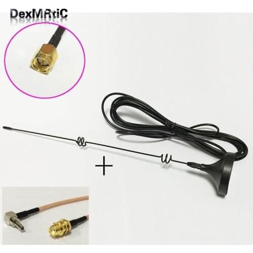 4G 3G GSM antenna 6dbi high gain magnetic base with 3meters cable SMA male +SMA Female Connector to CRC9 Male RG316 Cable 15CM