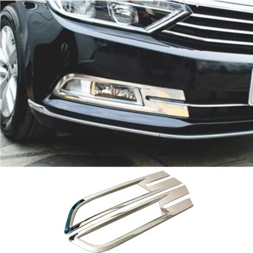 Car Head Front Fog Light Lamp Frame Cover Trim Panel 2pcs For VW Volkswagen Passat B8 Sedan Variant Alltrack 2017 2018 2019 2020