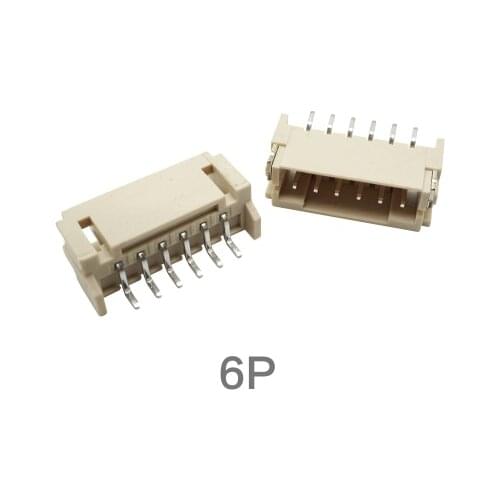 Free shipping 50PCS PH-AWT Pitch 2.0MM SMT PH2.0-6P AWT JST Connector Horizontal Patch SMD Needle Socket 2.0-6PIN Pin Header