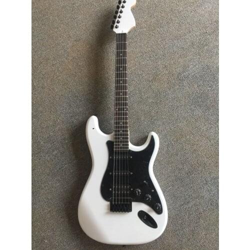 Free delivery / white poplar wood black accessories fixed bridge high quality Guitar / China Electric Guitar