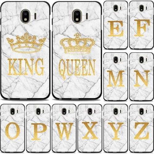 Phone case For Samsung Galaxy J2 Pro 2018 j250f J2 Core 2018 J260 Galaxy Grand Prime Pro Marble Golden English Letter Back Cover
