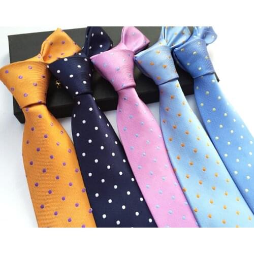 Colorful Dot design Mens Ties for Party wedding event 8cm necktie for Christmas Gift for Men
