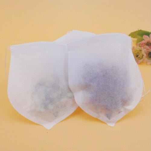 100pcs/lot Drop Shape Tea Bag Filter Infuser Strainer Paper Bags Heat Seal Teabags with String Tea Bag for Herb Loose Leaf Tea