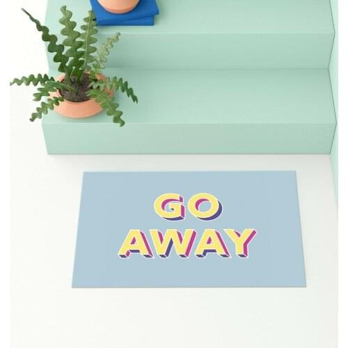 "GO AWAY" İndoor Mat Outdoor Mat, Room Carpet, Door Matting 50x80 cm