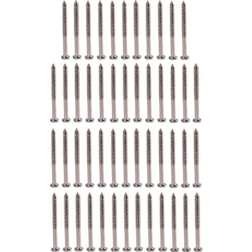 50 Pieces Bass Guitar Humbucker Pickup Mounting Screws Nickel for PB JB P90 Pickup Parts