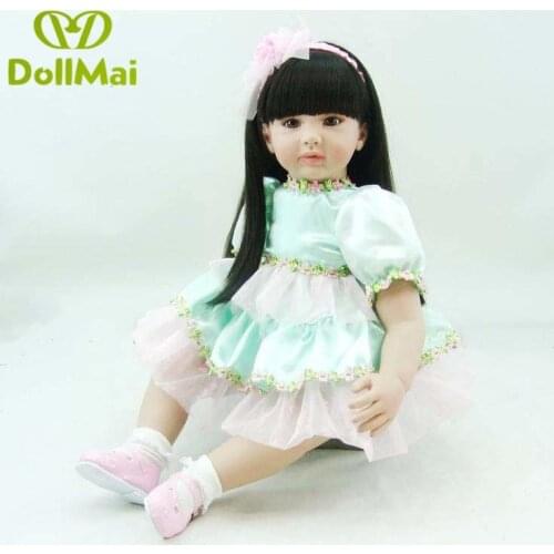 60cm Reborn princess toddler girl dolls 24" Vinyl Silicone Reborn Baby Doll Toys for child gift fashion brand dolls