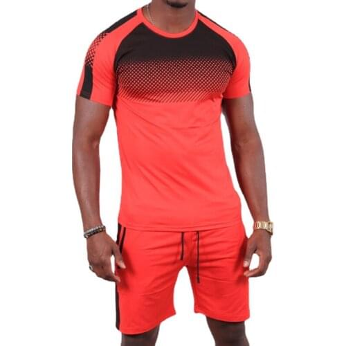 2021Summer New Mens Sportswear Short-sleeved T-shirt Shorts Basketball Running Sports Training Fitness Clothes Tracksuit Men