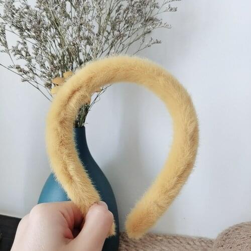 Newest Winter Fake Fur Headband Women Girls Hair Head Hoop Bands Accessories Vintage Colorful Hairbands Headdress Scrunchies