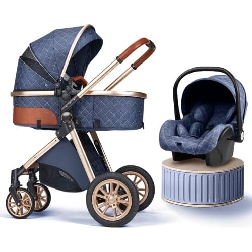 Luxury Baby Stroller 3 in 1 New Stroller Portable Baby Carriage Foldable Stroller Baby Bassinet Free Shipping