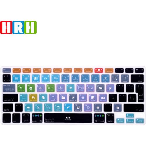 HRH Shortcuts HotKeys English language Silicone Keyboard Cover Protective Film For Macbook Air Pro Retina 13 15 17 EU/UK Layout