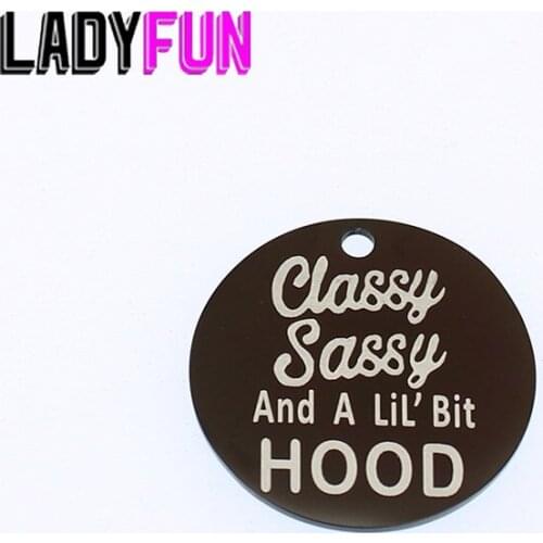 Classy Sassy And A Lil' Bit Hood Charm Stainless Steel Charms Fashion Lady Pendant Charms High Polish Pendant 25mm 10pcs