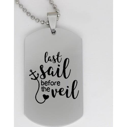 Ufine jewelry inspirational pendant army card last sail before the veil stainless steel Customed necklace N4086
