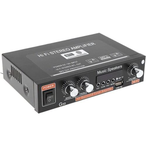 G30 Audio Amplifier Amplificador Digital Home Power Bluetooth Hifi Stereo Subwoofer Music Player with Remote