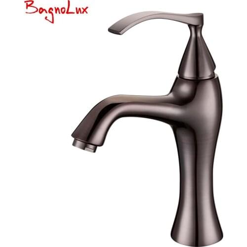 Vidric New Unique Deck Mount Sink Basin Mixer Tap Set Bathroom Spout Faucet With Single Hole Single Lever In Mahogany Bronze Cra
