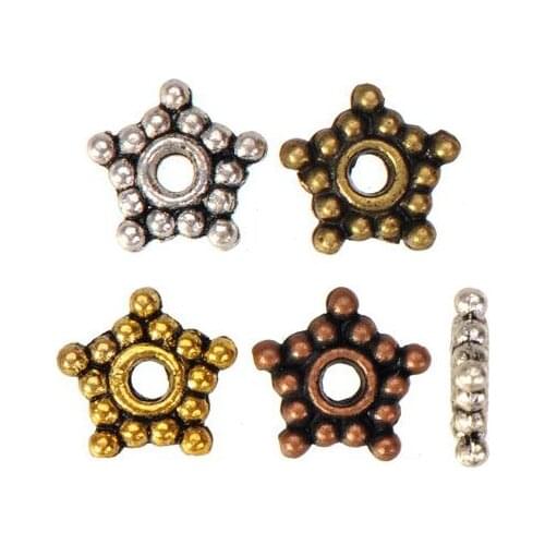 DIY Jewellery Retro Gold Spacers Beads Charms Bracelets Necklaces Customize Made Flat Star Metal Jewelry Components 8*2mm 150pcs