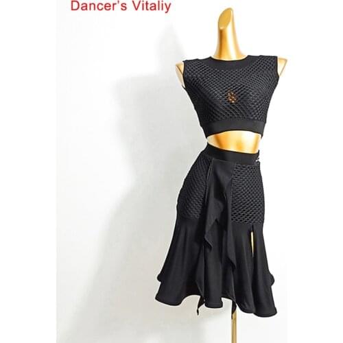 Latin Dance Female Adult High-end Sleeveless Shirt Performance Clothes New Elegant Top Or Skirt Profession Competitio Clothing