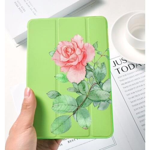 Ipad 2 3 4 White Leather PU Hard Back Case Beautiful Rose Cover Protective For 2020 iPad Pro 11 12.9 10.5 7.9 inch Mini 1 2 3 5
