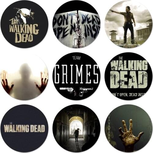 58mm TV The Walking Dead Badge Brooch Pin Accessories For Clothes Backpack Decoration gift