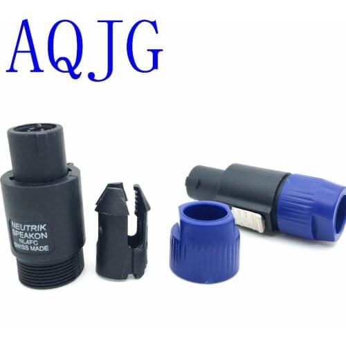 Speakon NL4FC Blue 4 Pin Male Plug Compatible Audio Cable Connector OT8G VE028 P0.06 10pcs