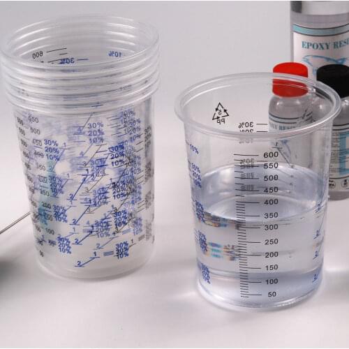 10PCS 600ml Disposable Measuring Cups for Resin Clear Plastic Measuring Cup for Epoxy Resin Art Graduated Measure