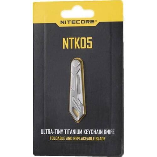 100% Original Nitecore NTK05 Mini Knife Multi Functional Folding UltraTiny Titanium Keychain Tools Outdoor Hunting Camp Fishing
