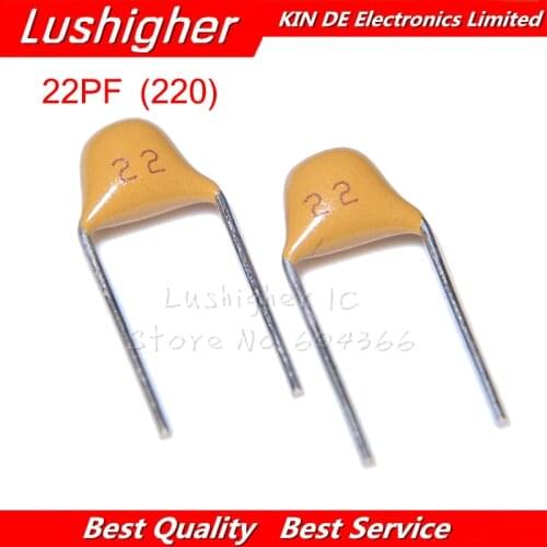 100PCS 22PF MLCC 5% 5.08MM 220 50V 22P MLCC Multilayer Monolithic Ceramic Capacitor 0805