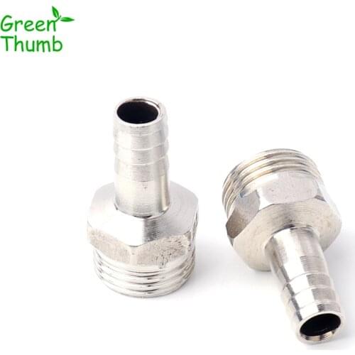 15pcs 1/2inch to 8mm Stainless Steel Pagoda Straight Connectors High Quality Male Thread Metal Adapters