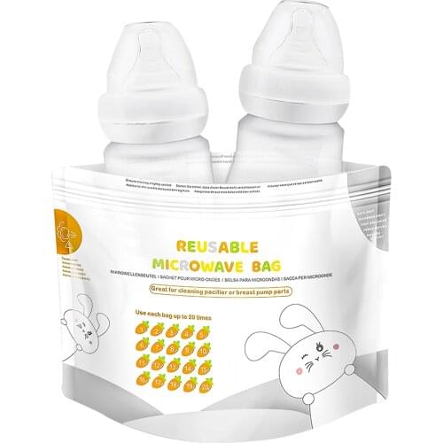 16Pcs Infant Microwave Sterilizer Bags Zipper Closure Reusable Steam Bags For Baby Bottles Breast Pumps Teethers Baby Care