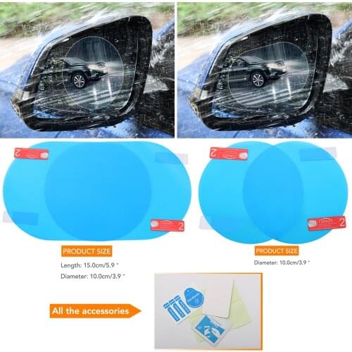 2PCS/Set Car Mirror Window Clear Film Anti Fog Anti-glare Waterproof Rainproof Car Rearview Mirror Protective Film Car Sticker