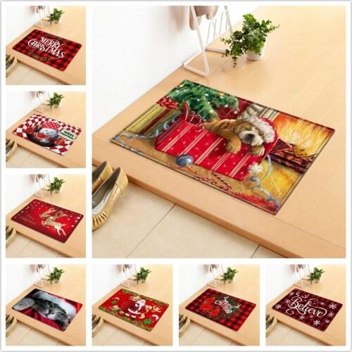 30 Models Merry Christmas Carpets Xmas Living Room Bedroom Area Rug Christmas Home Kitchen Bathroom Floor Mat Kids New Year gift