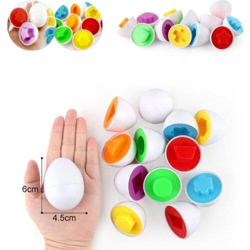 6Pcs/set Brand New Learning Education Toys Mixed Shape Wise Pretend Puzzle Smart Eggs Baby Kid Learning Kitchen Toys Tool