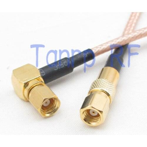 6in SMC male plug to SMC male plug right angle RF adapter connector 15CM Pigtail coaxial jumper extension cord cable RG316