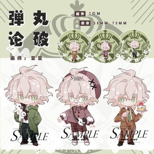 Anime New Danganronpa Dangan Ronpa Komaeda Nagito Acrylic Keychain Pendant Keyring Badge Button Brooch Pins Pillow Cushion Gifts