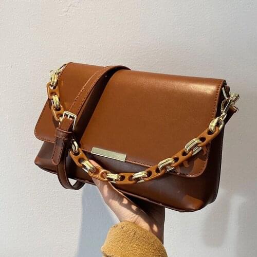 Brand Designer Fashion Womens Chain Flap Crossbody Bag 2021 Winter Shoulder Handbags High Quality PU Leather Totes