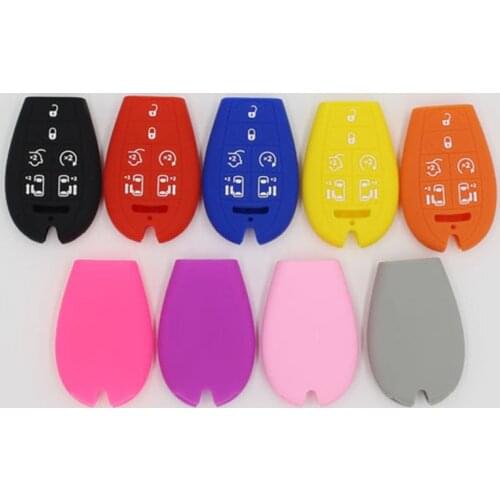 Silica Gel Key Case Cover 6 Buttons for Chrysler Town Country for JEEP Commander for Dodge Grand Caravan Key Shell Fob
