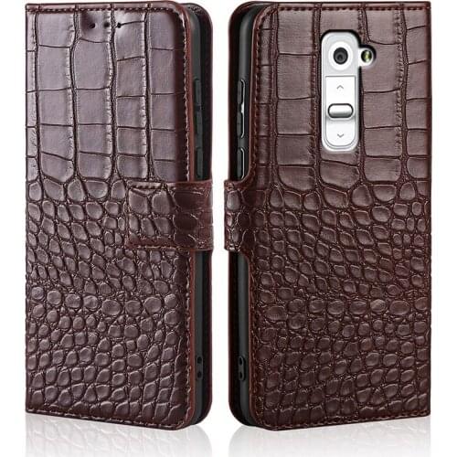 Phone Case for LG Optimus G2 D802 D805 D801 D800 D803 LS980 Case Wallet Crocodile Texture Leather Book Design Phone Coque