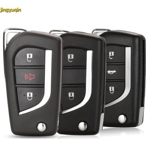 Jingyuqin Remote Car Key Fob Shell For Toyota Corolla RAV4 Before 2013 toy43 toy48 2/3 Buttons Folding Case