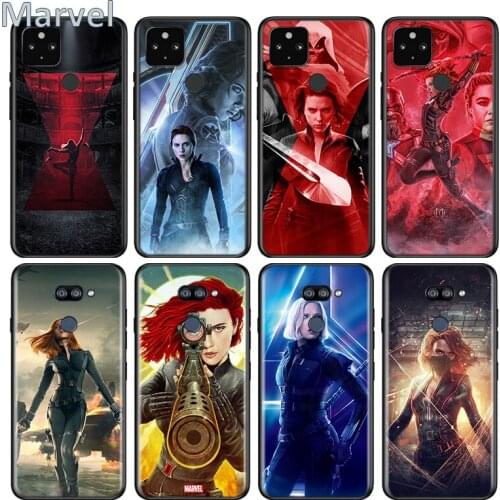 Black Widow Movie For Google Pixel 5 5A 4 4A XL Shell For LG Q60 V60 V50 V50S V40 V35 V30 5G Black Soft Phone Case