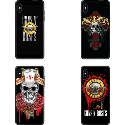 For Apple iPhone 11 12 Pro XS Max XR X 8 7 6 6S Plus 5 5S SE Inspirational Black Soft TPU Accessories Case Guns N Roses Music