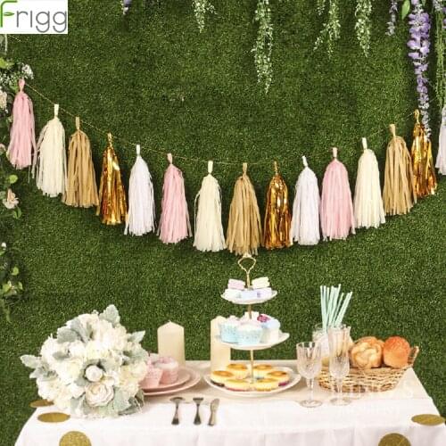 Frigg 5Pcs 35cm Tissue Paper Tassels Garland Wedding Decoration Birthday Baby Shower Party Home Paper Craft Supplies