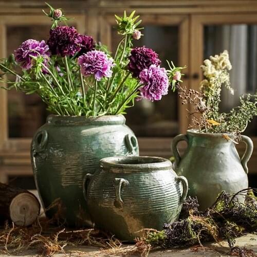 Ceramic Vase Vintage Stoneware Vases Home Decor Flower Vases Terrarium For Flowers Home Garden decoração para casa jarrones