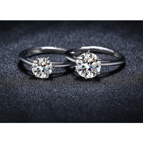 Moissanite Rings sterling silver 925 Adjustable opening Fashion Mens and Womens Jewelry Personality Ring luxury Couple Rings