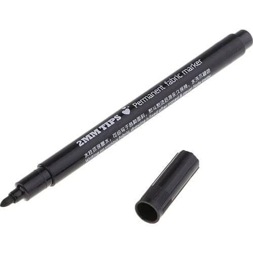 2Pcs DIY Fabric Marker Pens Permanent For DIY Textile Clothes T-Shirt Shoes, Black and White Colors