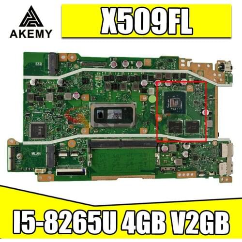 X509FL laptop mainboard W/ I5-8265U 4GB V2GB For ASUS Vivobook X509F X509FB X509FJ X509FL original motherboard mainboard test ok